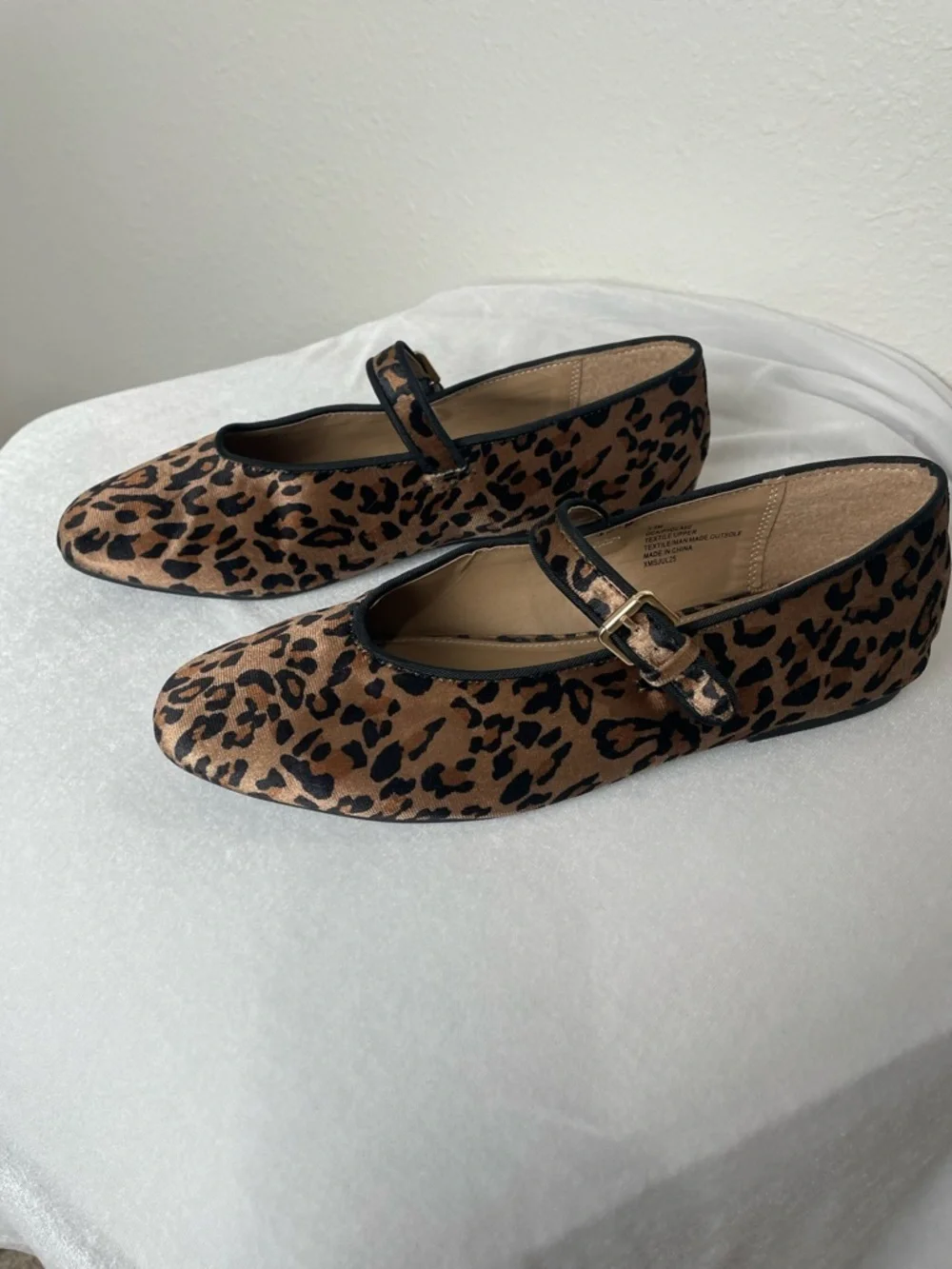 Josie Leopard Print Mary Jane Flats 7.5
